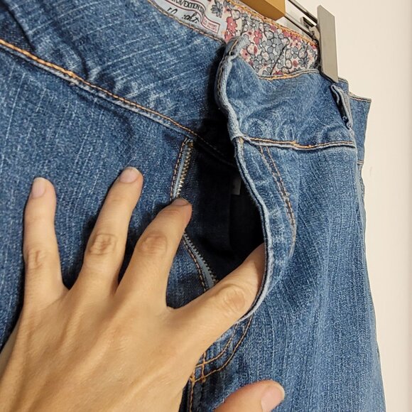 Levi's Strauss Signature Women's Blue Pockets Mid-Rise Stretch Denim Capri Jean - Picture 6 of 13